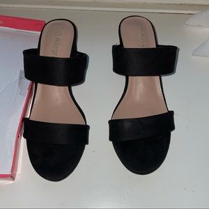 Black slip on heels